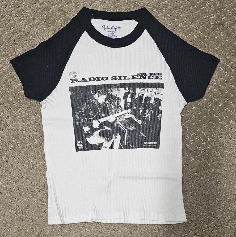 Brandy Melville Black and White Graphic Tee
